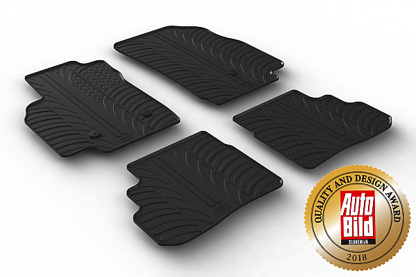 Custom Fit Rubber Floor Mats Compatible With Opel Karl 06.2015-06.2019 4 Pcs Set, With Raised Edge, Award Winning Design, Black Colour, Precision-Fit Rubber Car Mats