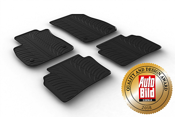 Custom Fit Rubber Floor Mats Compatible With Opel Insignia B Sports Tourer (Estate) & Country Tourer 04.2017-12.2022 4 Pcs Set, With Raised Edge, Award Winning Design, Black Colour, Precision-Fit Rubber Car Mats