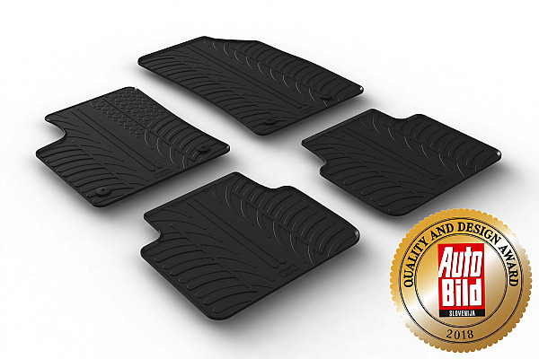 Custom Fit Rubber Floor Mats Compatible With Opel Crossland X 06.2017-01.2021 4 Pcs Set, With Raised Edge, Award Winning Design, Black Colour, Precision-Fit Rubber Car Mats