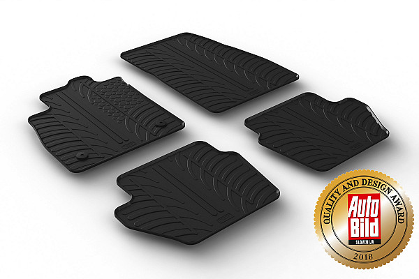 Custom Fit Rubber Floor Mats Compatible With Ford Puma 03.2020-> 2 Pcs Set, With Raised Edge, Award Winning Design, Black Colour, Precision-Fit Rubber Car Mats
