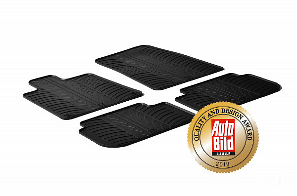 Custom Fit Rubber Floor Mats Compatible With Peugeot 407, 407 SW (Estate) & 407 Coupe 05.2004-03.2011 4 Pcs Set, With Raised Edge, Award Winning Design, Black Colour, Precision-Fit Rubber Car Mats
