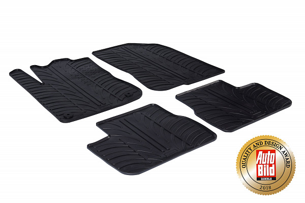 Custom Fit Rubber Floor Mats Compatible With Peugeot 208 Hatchback 04.2012-12.2019 4 Pcs Set, With Raised Edge, Award Winning Design, Black Colour, Precision-Fit Rubber Car Mats