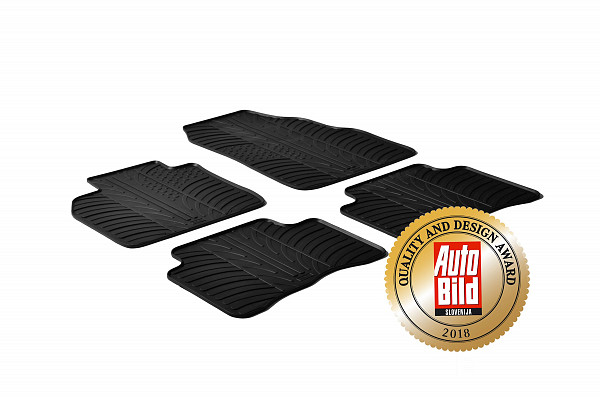 Custom Fit Rubber Floor Mats Compatible With Renault Scenic II 04.2004-03.2009 4 Pcs Set, With Raised Edge, Award Winning Design, Black Colour, Precision-Fit Rubber Car Mats