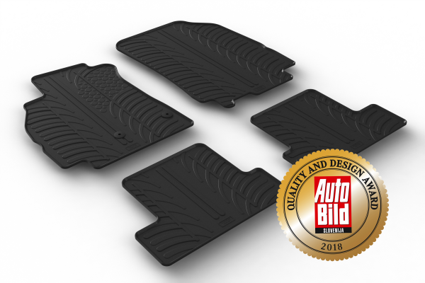 Custom Fit Rubber Floor Mats Compatible With Renault Megane III Coupe 11.2008-08.2016 4 Pcs Set, With Raised Edge, Award Winning Design, Black Colour, Precision-Fit Rubber Car Mats