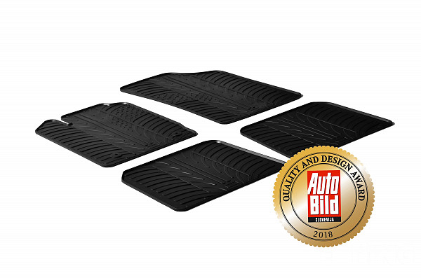 Custom Fit Rubber Floor Mats Compatible With Renault Clio II 09.1998-09.2005 5 Pcs Set, With Raised Edge, Award Winning Design, Black Colour, Precision-Fit Rubber Car Mats