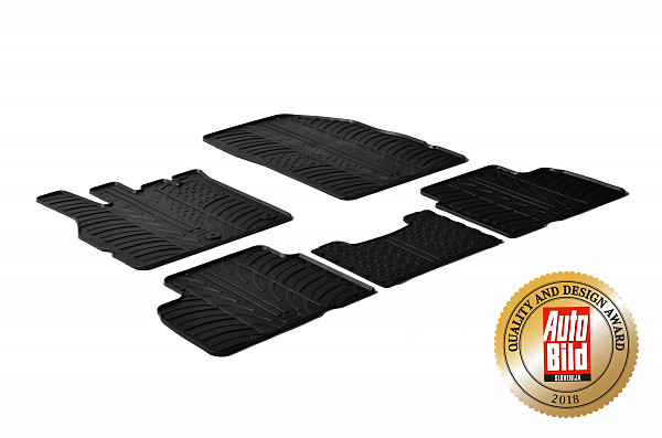 Custom Fit Rubber Floor Mats Compatible With Renault Scenic III & Grand Scenic III 04.2009-10.2016 4 Pcs Set, With Raised Edge, Award Winning Design, Black Colour, Precision-Fit Rubber Car Mats