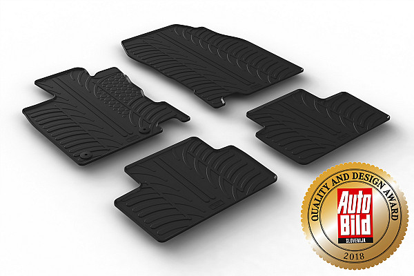 Custom Fit Rubber Floor Mats Compatible With Renault Kadjar 06.2015-09.2022 4 Pcs Set, With Raised Edge, Award Winning Design, Black Colour, Precision-Fit Rubber Car Mats
