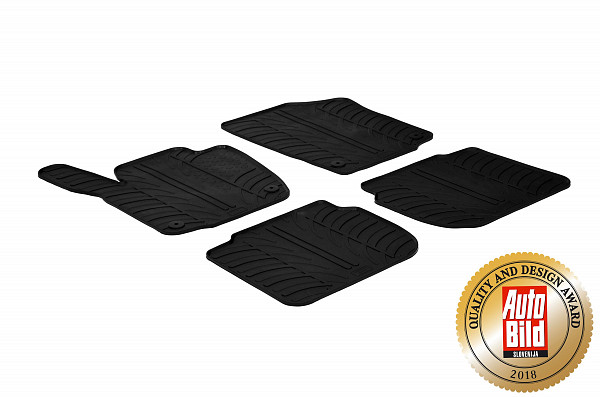 Custom Fit Rubber Floor Mats Compatible With Seat Toledo 03.2013-08.2018 4 Pcs Set, With Raised Edge, Award Winning Design, Black Colour, Precision-Fit Rubber Car Mats