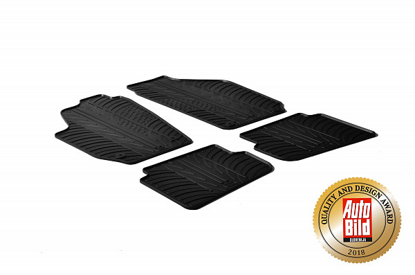 Custom Fit Rubber Floor Mats Compatible With Skoda Fabia Hatchback 01.2000-01.2015 4 Pcs Set, With Raised Edge, Award Winning Design, Black Colour, Precision-Fit Rubber Car Mats