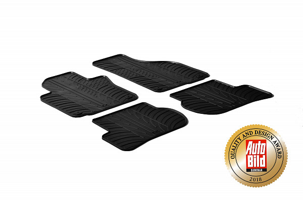 Custom Fit Rubber Floor Mats Compatible With Skoda Octavia II Limousine & Combi (Estate), auch für RS & Scout 06.2004-01.2013 4 Pcs Set, With Raised Edge, Award Winning Design, Black Colour, Precision-Fit Rubber Car Mats
