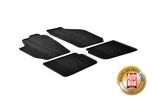 Custom Fit Rubber Floor Mats Compatible With Skoda Roomster & Roomster Scout 09.2006-09.2015 4 Pcs Set, With Raised Edge, Award Winning Design, Black Colour, Precision-Fit Rubber Car Mats