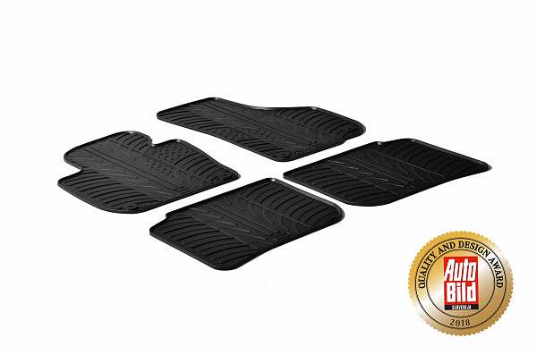 Custom Fit Rubber Floor Mats Compatible With Skoda Superb & Superb Combi (Estate) 07.2008-05.2015 4 Pcs Set, With Raised Edge, Award Winning Design, Black Colour, Precision-Fit Rubber Car Mats