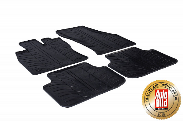 Custom Fit Rubber Floor Mats Compatible With Skoda Octavia III Limousine & Combi (Estate), auch für RS & Scout 02.2013-10.2019 4 Pcs Set, With Raised Edge, Award Winning Design, Black Colour, Precision-Fit Rubber Car Mats