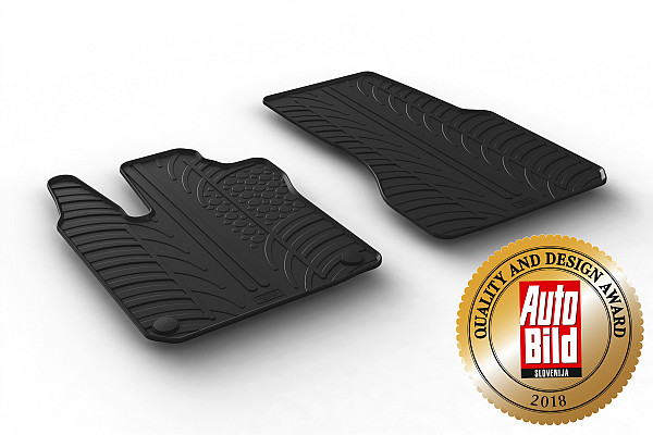 Custom Fit Rubber Floor Mats Compatible With Smart Smart Fortwo, Fortwo Cabrio & EQ 453 12.2014-06.2023 4 Pcs Set, With Raised Edge, Award Winning Design, Black Colour, Precision-Fit Rubber Car Mats