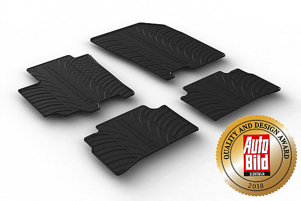 Custom Fit Rubber Floor Mats Compatible With Suzuki Vitara 04.2015-02.2020 4 Pcs Set, With Raised Edge, Award Winning Design, Black Colour, Precision-Fit Rubber Car Mats