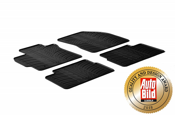 Custom Fit Rubber Floor Mats Compatible With Toyota Auris 03.2007-12.2012 4 Pcs Set, With Raised Edge, Award Winning Design, Black Colour, Precision-Fit Rubber Car Mats