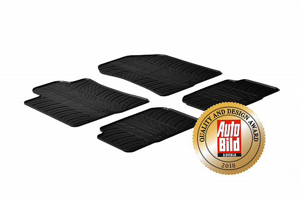 Custom Fit Rubber Floor Mats Compatible With Toyota Corolla Verso 03.2004-03.2009 4 Pcs Set, With Raised Edge, Award Winning Design, Black Colour, Precision-Fit Rubber Car Mats