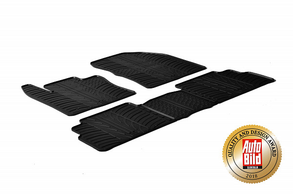 Custom Fit Rubber Floor Mats Compatible With Toyota Verso 04.2009-06.2018 4 Pcs Set, With Raised Edge, Award Winning Design, Black Colour, Precision-Fit Rubber Car Mats