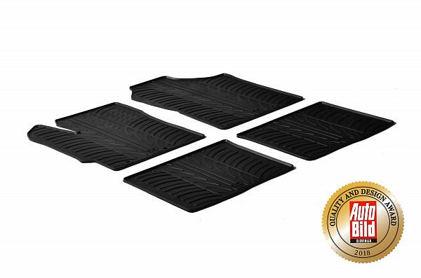 Custom Fit Rubber Floor Mats Compatible With Toyota Yaris (Not For Hybid) 10.2011-08.2020 4 Pcs Set, With Raised Edge, Award Winning Design, Black Colour, Precision-Fit Rubber Car Mats