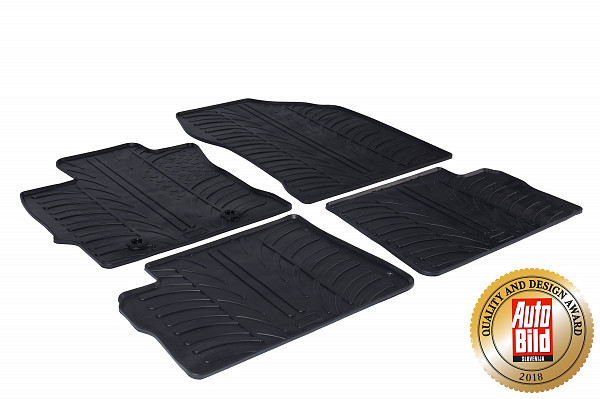 Custom Fit Rubber Floor Mats Compatible With Toyota Auris Hatchback, Auris Touring Sports (Estate) & Auris Hybrid 01.2013-02.2018 5 Pcs Set, With Raised Edge, Award Winning Design, Black Colour, Precision-Fit Rubber Car Mats