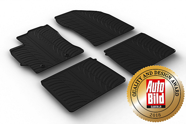 Custom Fit Rubber Floor Mats Compatible With Toyota Corolla 01.2014-12.2018 4 Pcs Set, With Raised Edge, Award Winning Design, Black Colour, Precision-Fit Rubber Car Mats