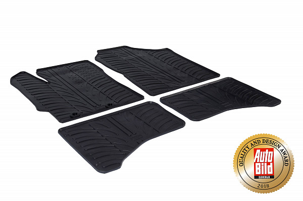 Custom Fit Rubber Floor Mats Compatible With Toyota Yaris Hybrid   10.2011-08.2020 4 Pcs Set, With Raised Edge, Award Winning Design, Black Colour, Precision-Fit Rubber Car Mats