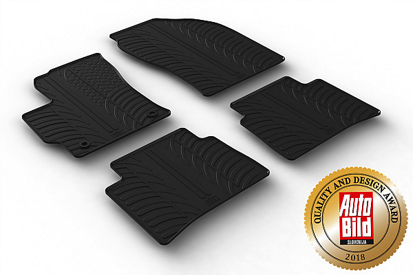 Custom Fit Rubber Floor Mats Compatible With Toyota Corolla Limousine Limousine 04.2019-01.2023 4 Pcs Set, With Raised Edge, Award Winning Design, Black Colour, Precision-Fit Rubber Car Mats