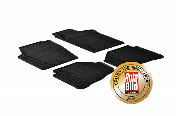 Custom Fit Rubber Floor Mats Compatible With Volkswagen Fox 04.2005-06.2011 4 Pcs Set, With Raised Edge, Award Winning Design, Black Colour, Precision-Fit Rubber Car Mats