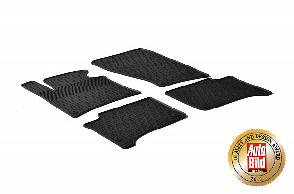 Custom Fit Rubber Floor Mats Compatible With Volkswagen Touareg 04.2010-02.2018 4 Pcs Set, With Raised Edge, Award Winning Design, Black Colour, Precision-Fit Rubber Car Mats