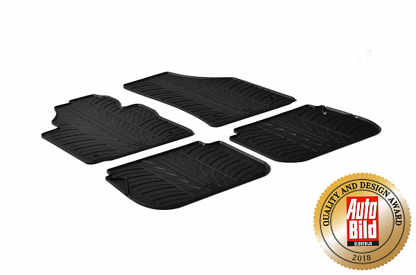 Custom Fit Rubber Floor Mats Compatible With Volkswagen Caddy, Caddy Cross, Caddy Alltrack, Caddy Maxi 09.2003-10.2020 4 Pcs Set, With Raised Edge, Award Winning Design, Black Colour, Precision-Fit Rubber Car Mats