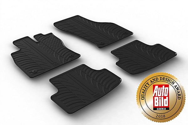 Custom Fit Rubber Floor Mats Compatible With Volkswagen Golf VII Hatchback 11.2012-05.2020 2 Pcs Set, With Raised Edge, Award Winning Design, Black Colour, Precision-Fit Rubber Car Mats