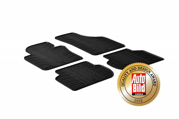 Custom Fit Rubber Floor Mats Compatible With Volkswagen Jetta 01.2011-10.2016 4 Pcs Set, With Raised Edge, Award Winning Design, Black Colour, Precision-Fit Rubber Car Mats