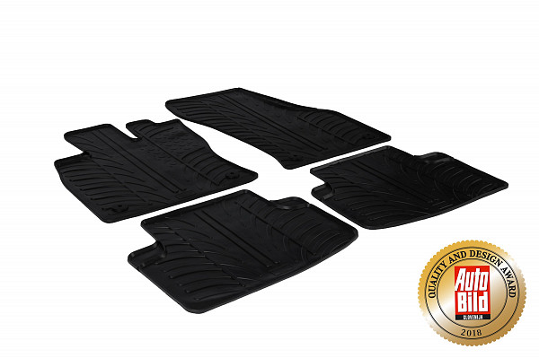 Custom Fit Rubber Floor Mats Compatible With Volkswagen Golf Sportsvan 09.2013-04.2020 4 Pcs Set, With Raised Edge, Award Winning Design, Black Colour, Precision-Fit Rubber Car Mats