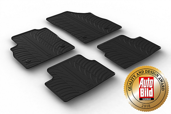 Custom Fit Rubber Floor Mats Compatible With Opel Astra K Sports Tourer (Estate) 12.2015-02.2022 4 Pcs Set, With Raised Edge, Award Winning Design, Black Colour, Precision-Fit Rubber Car Mats