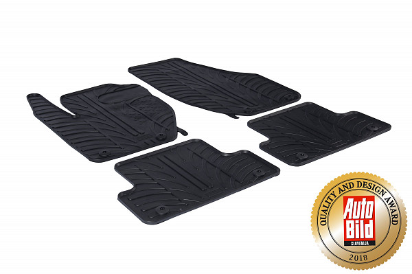 Custom Fit Rubber Floor Mats Compatible With Volvo V40 & V40 Cross Country 08.2012-01.2020 4 Pcs Set, With Raised Edge, Award Winning Design, Black Colour, Precision-Fit Rubber Car Mats
