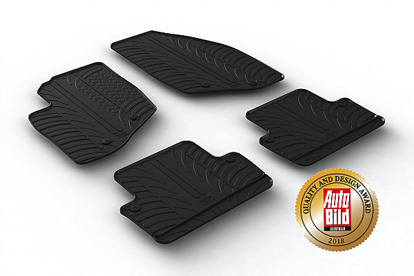 Design Gummi Fußmatten passend für Volvo S60 BJ. 08.2000-06.2009 4 tlg mit erhöhtem Rand Farbe Schwarz Gummimatten Automatten passgenau