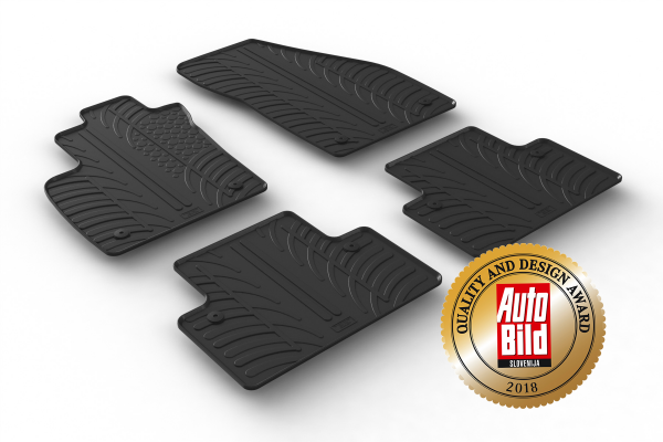 Custom Fit Rubber Floor Mats Compatible With Volvo S40 2004-2011 (manual) 02.2004-07.2012 4 Pcs Set, With Raised Edge, Award Winning Design, Black Colour, Precision-Fit Rubber Car Mats