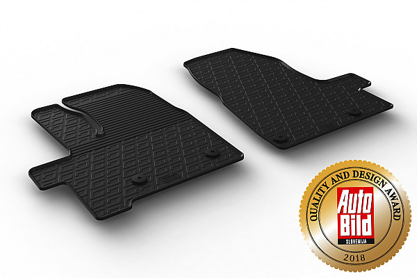 Custom Fit Rubber Floor Mats Compatible With Ford Tourneo Custom With Automatic Transmission 01.2018-07.2023 3 Pcs Set, With Raised Edge, Award Winning Design, Black Colour, Precision-Fit Rubber Car Mats