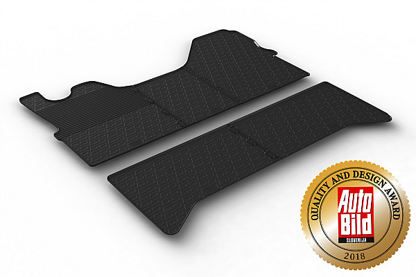 Custom Fit Rubber Floor Mats Compatible With Iveco Daily HD Double Cabin 2014-> 3 Pcs Set, With Raised Edge, Award Winning Design, Black Colour, Precision-Fit Rubber Car Mats