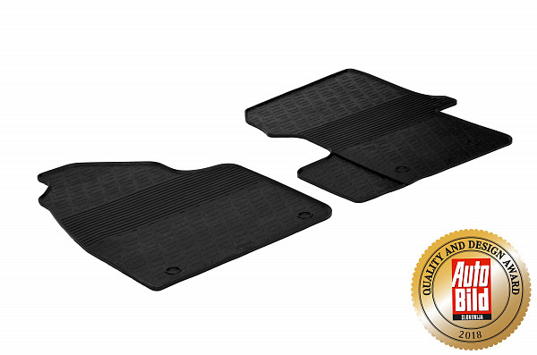 Custom Fit Rubber Floor Mats Compatible With Mercedes Benz Sprinter Cargo 05.2006-05.2018 2 Pcs Set, With Raised Edge, Award Winning Design, Black Colour, Precision-Fit Rubber Car Mats