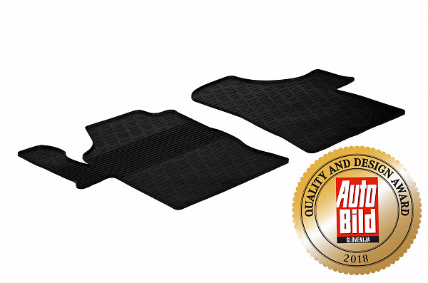 Custom Fit Rubber Floor Mats Compatible With Mercedes Benz Viano & Vito 10.2010-12.2014 2 Pcs Set, With Raised Edge, Award Winning Design, Black Colour, Precision-Fit Rubber Car Mats