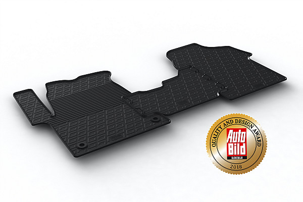 Custom Fit Rubber Floor Mats Compatible With Opel Vivaro C Cargo Cargo 07.2019-> 3 Pcs Set, With Raised Edge, Award Winning Design, Black Colour, Precision-Fit Rubber Car Mats
