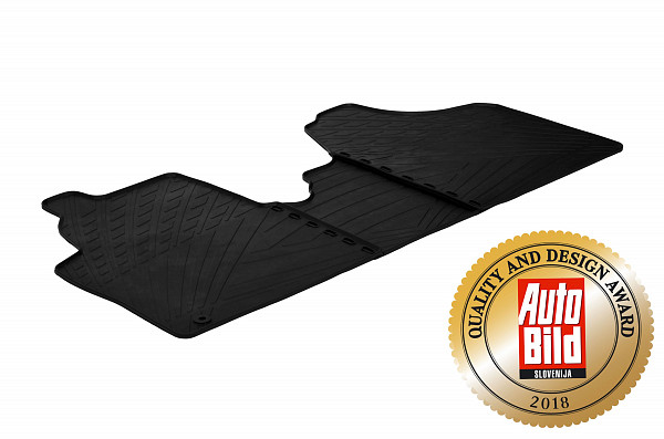 Custom Fit Rubber Floor Mats Compatible With Citroen Jumpy Cargo 02.2007-08.2016 2 Pcs Set, With Raised Edge, Award Winning Design, Black Colour, Precision-Fit Rubber Car Mats