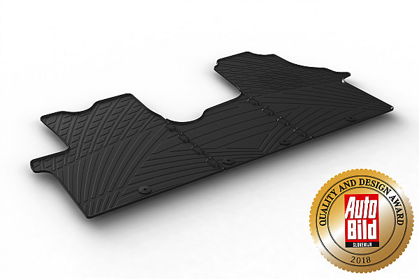 Custom Fit Rubber Floor Mats Compatible With Opel Vivaro B Cargo 06.2014-06.2019 3 Pcs Set, With Raised Edge, Award Winning Design, Black Colour, Precision-Fit Rubber Car Mats