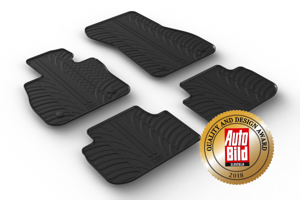 Custom Fit Rubber Floor Mats Compatible With BMW 2 Series Gran Coupe F44 03.2020-> 4 Pcs Set, With Raised Edge, Award Winning Design, Black Colour, Precision-Fit Rubber Car Mats