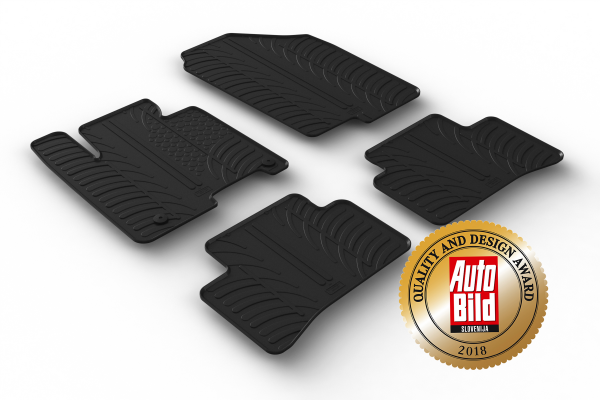 Custom Fit Rubber Floor Mats Compatible With Hyundai Tucson (also for Hybrid) 12.2020-> 4 Pcs Set, With Raised Edge, Award Winning Design, Black Colour, Precision-Fit Rubber Car Mats