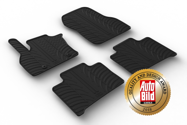 Custom Fit Rubber Floor Mats Compatible With Renault Zoe 06.2013-> 4 Pcs Set, With Raised Edge, Award Winning Design, Black Colour, Precision-Fit Rubber Car Mats