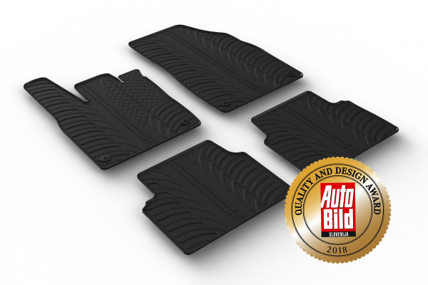 Custom Fit Rubber Floor Mats Compatible With Volkswagen ID.3 09.2020-> 4 Pcs Set, With Raised Edge, Award Winning Design, Black Colour, Precision-Fit Rubber Car Mats