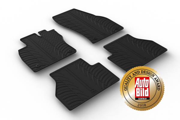 Custom Fit Rubber Floor Mats Compatible With Volkswagen Caddy 11.2020-> 4 Pcs Set, With Raised Edge, Award Winning Design, Black Colour, Precision-Fit Rubber Car Mats