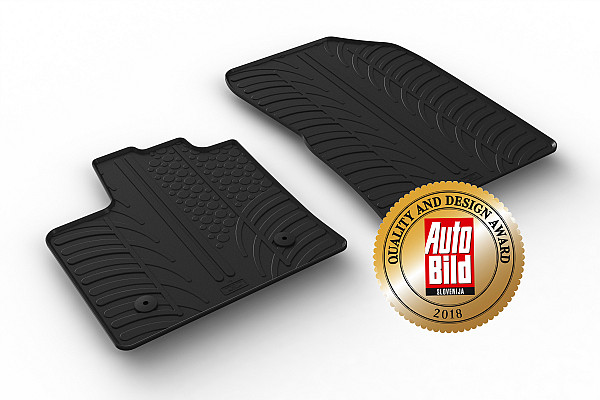 Custom Fit Rubber Floor Mats Compatible With Renault Express (Cargo) 05.2021-> 2 Pcs Set, With Raised Edge, Award Winning Design, Black Colour, Precision-Fit Rubber Car Mats